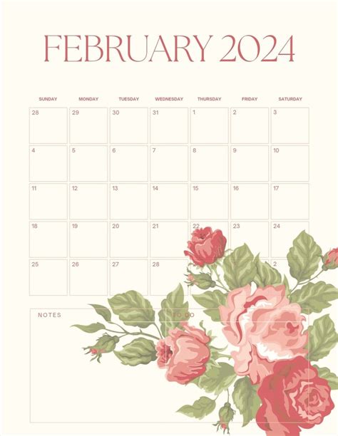 February Calendar Month Printable PDF - Etsy