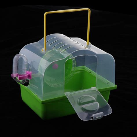 Portable Hamster Cage With Water Bottle, Small Animal Carry Case Accessories For Hamster Other ...