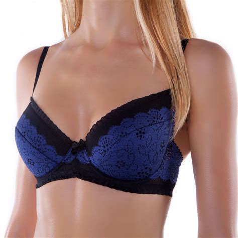 Bra By Fv Sexy Demi Half Cup Padded Underwire Lace Low Cut Plunge Ebay