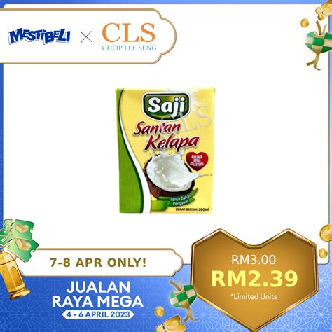 CLS Saji Santan Susu Kelapa Coconut Milk 200ml Lazada