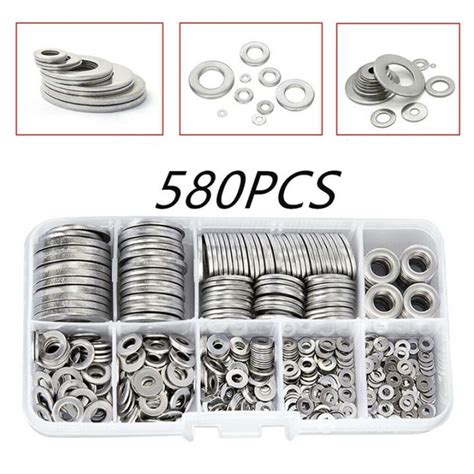 Pcs Box M M Stainless Steel Flat Washer Plain Washer Flat