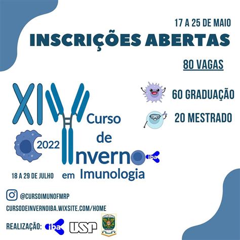 Inscrições abertas para o XIV Curso de Inverno em Imunologia IBA