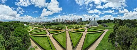 Vista aérea da estufa do jardim botânico de curitiba paraná brasil