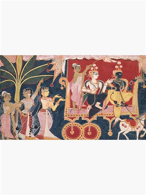 Akrura Drives Krishna And Balarama To Mathura Sticker For Sale By