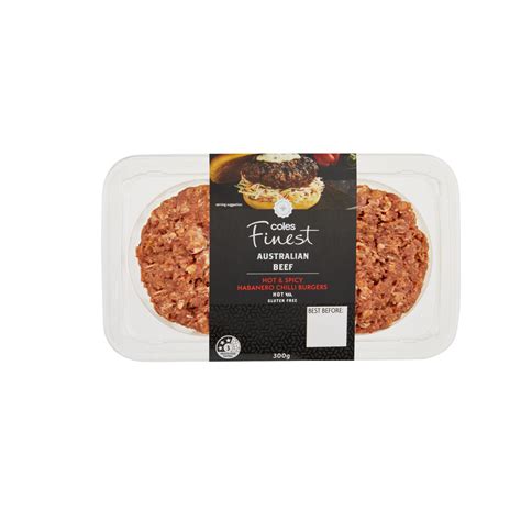 Buy Coles Finest Hot Spicy Beef Burgers Pack G Coles