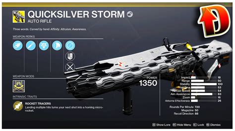 QUICKSILVER STORM FIRST LOOK New Exotic Auto Rifle Destiny 2 YouTube