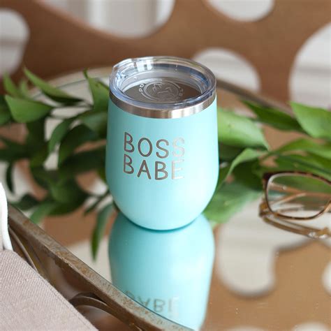 Stainless Wine Tumbler Stemless Wine Cup Boss Babe Wine Cup