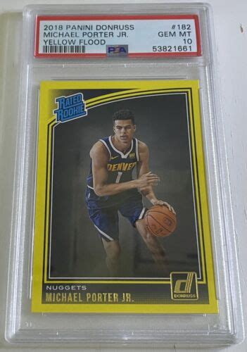 Michael Porter Jr 2018 Panini Donruss Yellow Flood RC 182 PSA 10 GEM