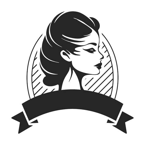 Logotipo Em Preto E Branco Representando Uma Mulher Estilosa E Elegante