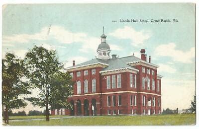 Grand Rapids Wisconsin WI ~ Lincoln High School Building 1908 | eBay