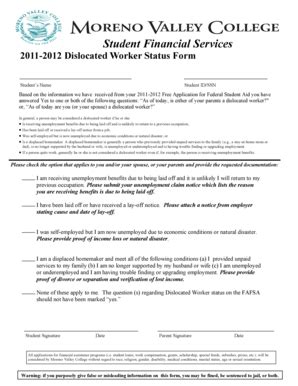 Fillable Online Mvc Dislocated Worker Status Form Mvc Fax