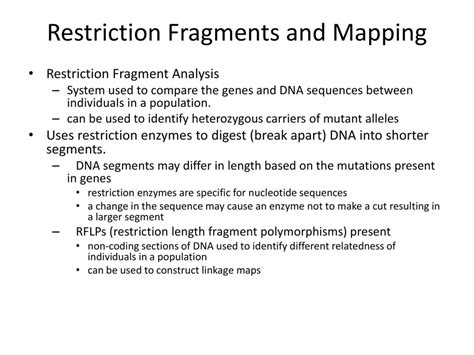 Restriction Fragments And Mapping Ppt Download