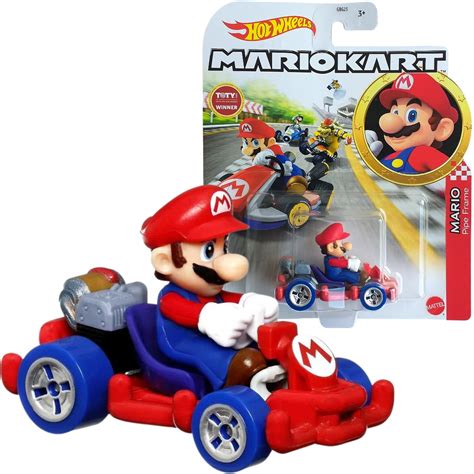 Hot Wheels Mario Kart Carrinhos Escala 1 64 Brinquedo Do Mario 3 Anos