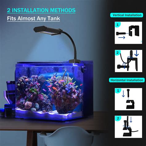 Lominie Led Aquarium Light Clip On Freshwater Planted Light Adjustable