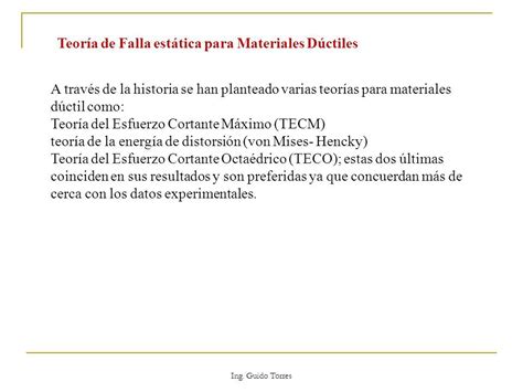 Fallas resultantes de carga estática Ing Guido Torres Resistencia