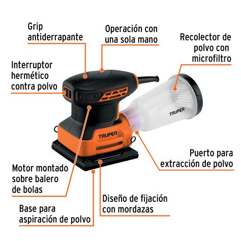 Lijadora Orbital 14 Hoja 240w Truper Pro Lijadoras Orbitales 102746