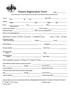 Fillable Online Patient Registration Form