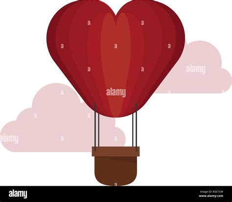 Hot Air Balloon Heart Shaped Stock Vector Image And Art Alamy