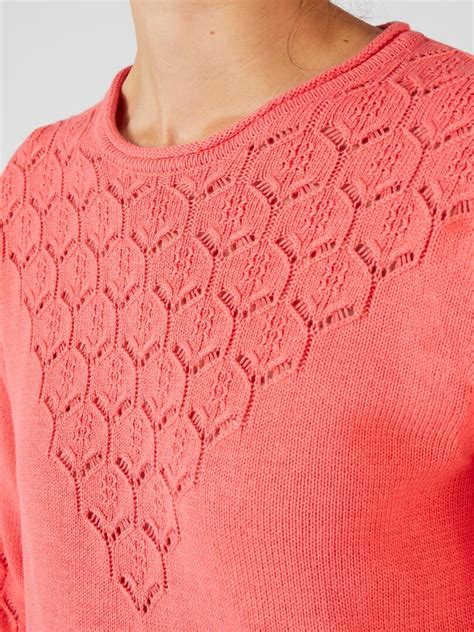 Pull Maille Ajour E Damart Rose Kiabi