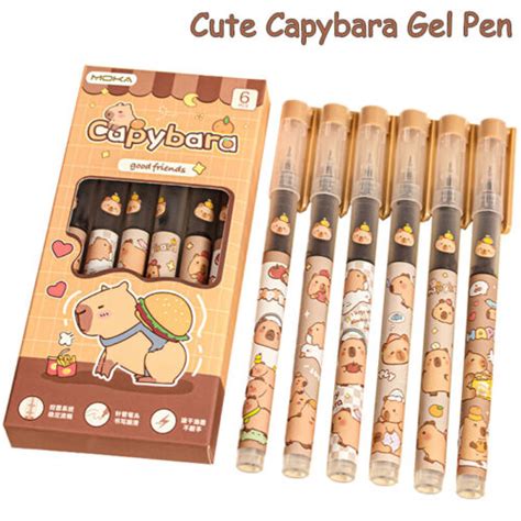 Pcs Kawaii Capybara Gel Pens Writing Smooth Black Ink Pressing Pen