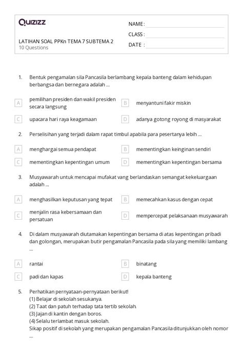 Lembar Kerja Memecahkan Persamaan Untuk Kelas Di Quizizz Gratis