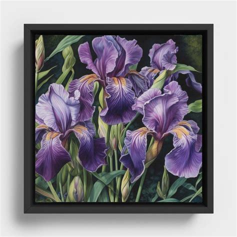 Purple Irises Framed Canvas By Vanoverdesigns Tulip Artwork Canvas