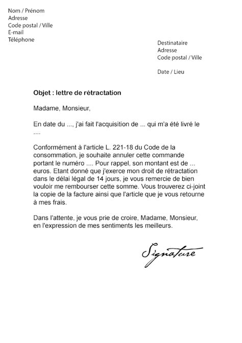 Lettre De R Tractation Achat Annulation D Achat Mod Le De Lettre