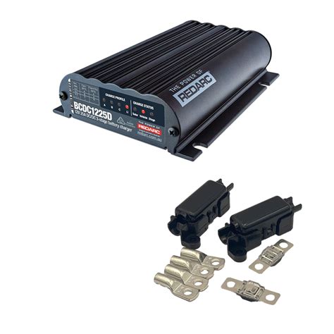 Redarc Bcdc Dual Input 25a Dc Dc Battery Charger Combo Kit Inc Fuses