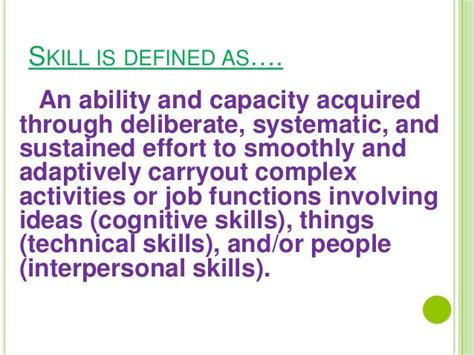 Skill And Its Types