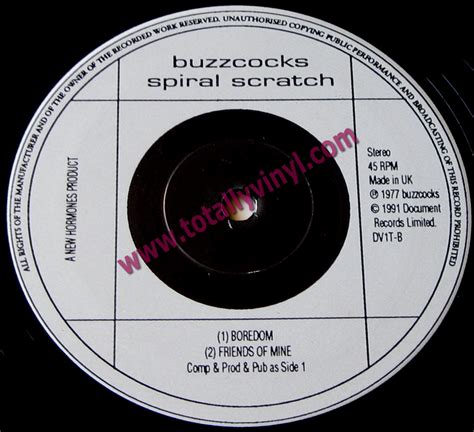 Totally Vinyl Records Buzzcocks The Ep Spiral Scratch 12 Inch Numbered Picture Cover