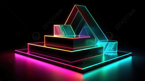 Penempatan Produk Membuat Panggung Geometris Holografik Yang