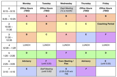 Daily Schedule – ESSEX STREET ACADEMY