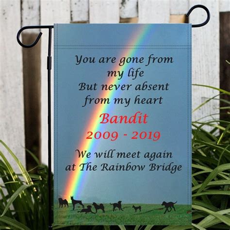 Personalized Dog Memorial Garden Flag Rainbow Bridge Pet Memorial Flag ...