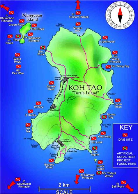 Koh Tao Dive Site Map Zanook Dive