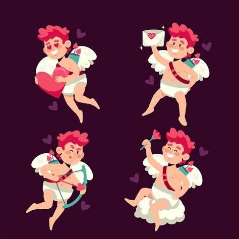 Colecci N De Personajes De Cupido En Dise O Plano Vector Gratis