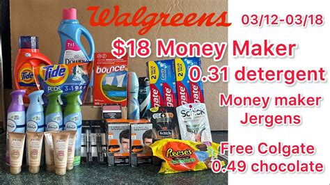 Walgreens Couponing 03 12 03 18 0 31 Tide Downy Bounce 18 Money