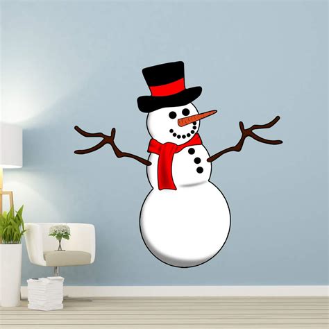 VWAQ Snowman Wall Decal Christmas Holiday Decorations Xmas Vinyl