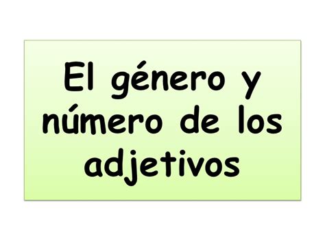 ADJETIVO GÉNERO Y NÚMERO Other Quizizz