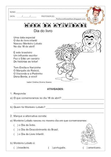 Texto Sobre Dia Do Livro - Professora Aliane Alves Oficial: DIA DO LIVRO: TEXTO COM INTERPRETAÇÃO
