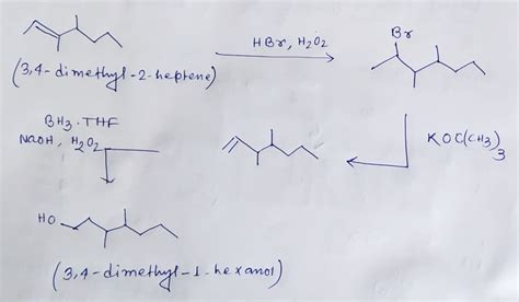 Solved Starting With 3 4 Dimethyl 2 Heptene List The Reagents In