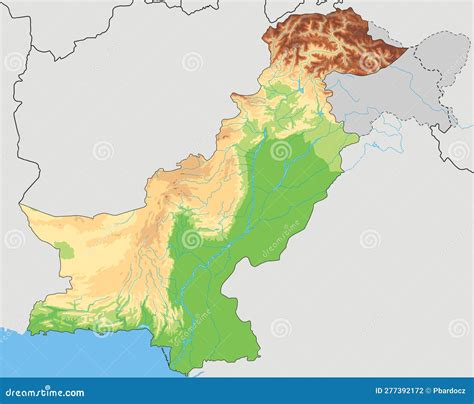 Detailed Pakistan Physical Map. Vector Illustration | CartoonDealer.com ...