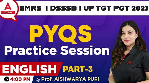 EMRS TGT PGT English Classes DSSSB UP English By Aishwarya Puri