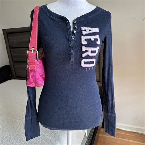 Y2K Aeropostale Babydoll Henley Top Early 2000s Depop