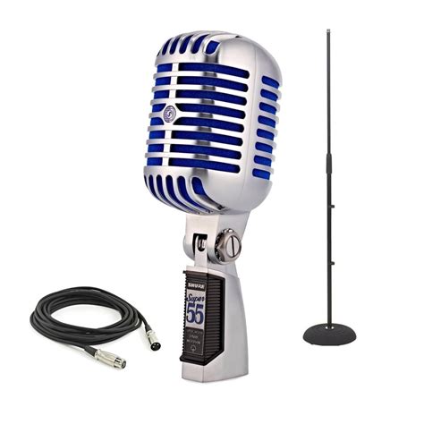 Shure Super 55 Deluxe Vocal Microphone With Stand And 6m Cable Gear4music