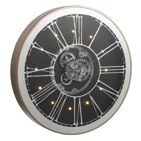 Horloge Murale Ronde à Led Ozua 80cm Argent