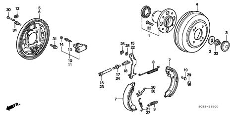 Honda Civic Hatchback Drum, rr. Brake. Rear, brakes - 42610-SR3-000 ...