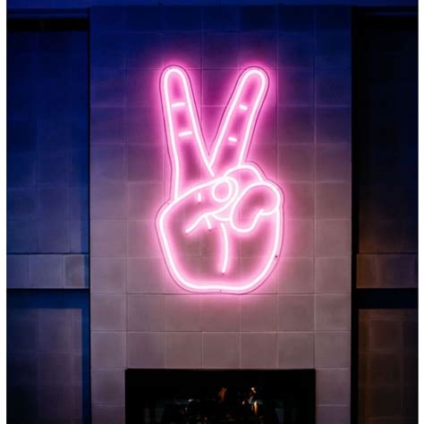 Led Neon Peace Sign In Purple 18 Colors Custom Neon®