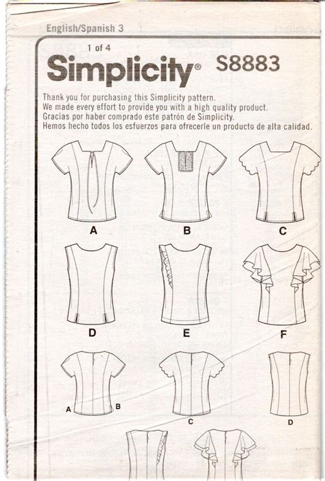 Misses Tops With Neckline Variations Simplicity Pattern