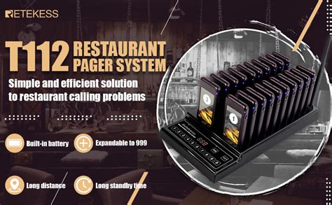 Retekess T112 Restaurant Buzzer Pager System 20 Pagers Wireless Calling