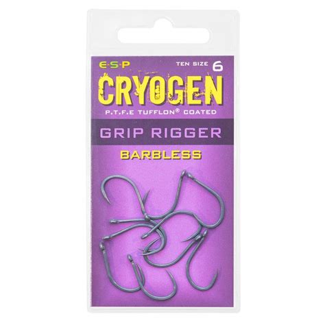 Esp Cryogen Grip Rigger Hooks Barbless In Charcoal